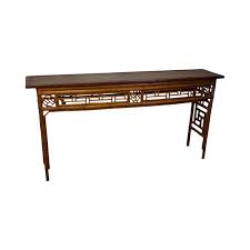 Image Of Bamboo Rattan Asian Style Long Console Hall Table Hall Table Table Long Console