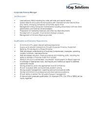 Primary responsibilities include supervision of daily and period end processes preparing, period. Corporate Finance Manager Job Description Templates At Allbusinesstemplates Com