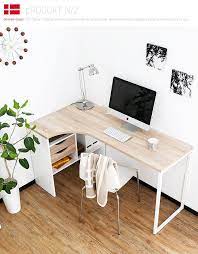 楽天市場 ダイヤ プラチナ会員10 クーポン 2 18 0 00 23 59 パソコンデスク 北欧 デスク おしゃれ l字 pcデスク コーナー デスク l字型 収納 棚 ワークデスク 引き出し付き オフィスデスク ハイタイプ 学習机 l字デスク デンマーク 机 引き出し 勉強机 テレワーク 在宅
