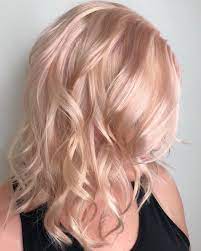 Champagne Rose Pink Blonde Hair Color By Aveda Artist Haley Pirkle Blondehaircolor Pink Blonde Hair Gold Blonde Hair Blonde Hair Color