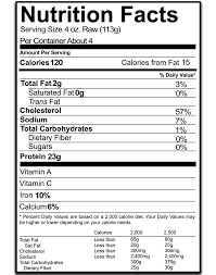 Nutrition Label 4oz Shrimp The American Shrimp Company