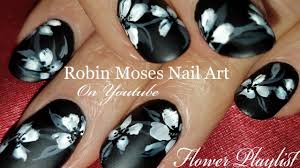 Black And White Nail Art Design Matte Black And White Flower Nails Diy Floral Nail Art Design Tutorial Black And White Nail Designs Nail Art Designs Diy Black And White Nail Art