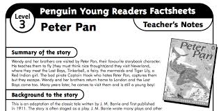 Peter Pan Lit Guide Pdf Http Www Penguinreaders Com Pdf Downloads Pyr Factsheets 9780582461406 Pdf Teacher Notes Good Thoughts Storybook Characters