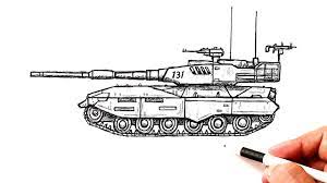 How To Draw A Modern Army Tank - Youtube