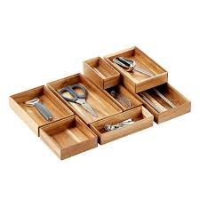 stackable acacia drawer organizers