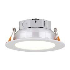 Recessed lights, also known as downlights or can lights, are installed into the ceiling, making them ideal for rooms with low ceilings. Canarm 4 In White Integrated Led Recessed Kit Led Sr4p Wt Hd The Home Depot