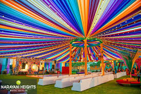 Add A Personal Touch To Your Special Day With Colorful Themedecoration Mehndi Event Wedding Background Decoration Wedding Ambiance Indian Wedding Decorations