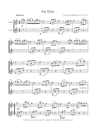 Learn more about, print and play one of the most beloved classical piano pieces of all times. Beethoven Fur Elise Sheet Music For Violin Duet 8notes Com