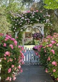 English Garden Design With White Picket Fence And Trellis Cottage Garden English Cottage Garden Front Garden Design
