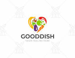 Vegetables And Fruit Heart Logo Design Raw Food Vector Design Vegetarian Food Logotype Fruit Hearts Logo Design Heart Logo