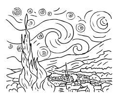 Coloriages gratuits à imprimer avec une variété de thèmes que vous pouvez imprimer et colorier. Coloriage Van Gogh Nuit Etoilee Maman Vogue