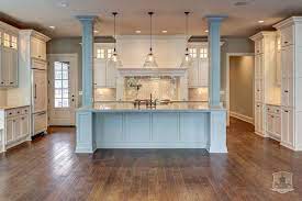Island overhang & extension table. Bell Jar Lanterns Transitional Kitchen Stonecroft Homes Kitchen Island Ideas With Columns Kitchen Island With Columns Kitchen Columns