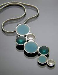 Bubbles Necklace In Sterling Silver With Teal And Baby Blue Resin By Bjsdesign Via Etsy Metalwork Jewelry Metal Jewelry Art Jewelry Contemporary