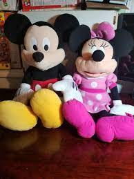 Mickey And Minnie Mouse Stuffed Animals Like New Mickey Mouse Size 25 Minnie Mouse Size 23 They Going Out On A Dat Disney Stuffed Animals Minnie Mouse Mickey
