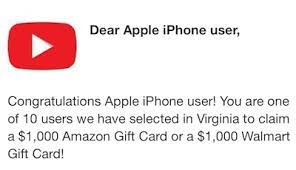 Enter to win a gift card for groceries, home goods, makeup, clothing. Congratulations Apple Iphone User You Are One Of 10 Users Pop Up Scam