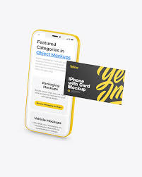The business card scanner apps are important for managing information that is given to you by someone else. Clay Apple Iphone 12 Pro Max W Business Card Mockup In Device Mockups On Yellow Images Object Mockups