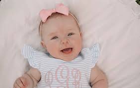 Baby Girl Outfit, Monogrammed Bloomer Set, Personalized Baby Shower Gift,  Girls Summer Clothing, Birthday Gift, Pima Cotton, Blue Stripes