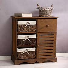 Eine kommode mit körben ist das ideale möbelstück zur aufbewahrung von kleinen und mittelgroßen gegenständen, die in schubladen von schränken nicht mehr hineinpassen. Shabby Schrank Kommode Vintage Braun Korben Kaufland De