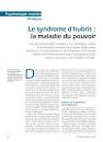 Résultat de recherche d'images pour "syndrome d'Hubris"