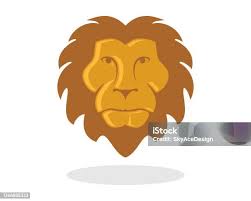 Cute Lion Icon On White Background Stock Illustration