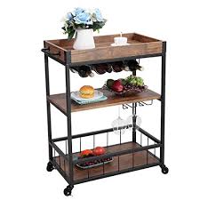 Check spelling or type a new query. Jaxsunny Bar Serving Cart Rustic Mobile Kitchen Serving Cart With Removable Tray Industrial Vintage Style Wood Metal Serving Trolley Dining Room Utility Cart Pricepulse