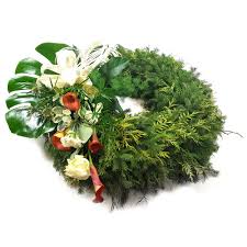 Artificial flower plants calla lily faux small potted plant orange fake flower. Funeral Wreath Of Cally Roses And Mines Carnation Rozvoz Kvetin Do 90ti Minut