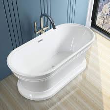 Vanity art 67 inch freestanding acrylic bathtub modern stand alone soaking tub with chrome finish upc certified slotted overflow pop up drain. Vanity Art 67 Freestanding White Acrylic Bathtub Modern Stand Alone Soaking Tub With Polished Chrome Overflow Pop Up Drain Overstock 20351566
