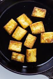 Soy Brown Sugar Glazed Pan Fried Tofu Spice The Plate Recipe Fried Tofu Tofu Pan Fried Tofu