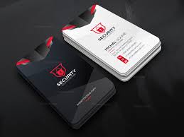 Specialty business cards such as wood and cotton start in the triple digits when it comes to pricing, but you're standard pack of 500 or 1,000 business cards are competitively priced at an upwards of $60. Security Company Vertical Business Card Design Template Graphic Nova Stock Graphic Store