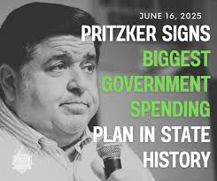 Governor Pritzker signed the largest government spending plan in Illinois  history. And while he'll try to blame the federal government for his  massive spending, here's the truth: President Trump didn't increase Illinois