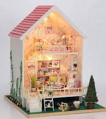 Aliexpress Com Buy 3d Diy Led Light Dollhouse Miniature Sweet Thought Wish Deluxe Model Kit Dollhouse Miniatures Diy Large Wooden Dolls House Diy Dollhouse