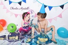 Sibling Birthday Cake For Brother And Sister Double Cake Smash Sibling Cake Smash Brother And Sister Together Www Charliemartellphot Sibling Birthday Parties Birthday Photoshoot 1st Birthday Photoshoot