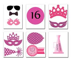 Happy Birthday Photo Booth Props Printable Sweet 16 Photo Booth Props Sweet 16 Photobooth Etsy Birthday Party Props Sweet 16 Birthday Party Sweet 16 Photos