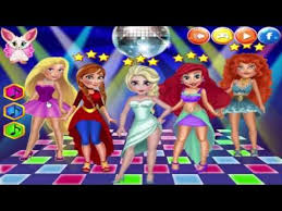 Disney Frozen Game Princess Dancing Audition Elsa Anna Rapunzel Ariel And Office Style Dress Up Fo Disney Frozen Disney Frozen Games For Kids