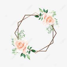 Rose gold emblems with initials and floral decorative for branding logo, corporate identity and wedding monogram design. Eleganter Und Rustikaler Aquarellblumenrahmen Aquarell Clipart Grun Blume Png Und Psd Datei Zum Kostenlosen Download Flower Frame Png Floral Border Design Flower Frame