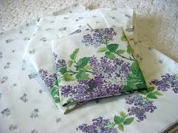 Spring Lilacs Vintage Full Bed Sheet Set Flat Fitted 2 Pillowcases Lavender Purple White Flor Full Bed Sheets Luxury Bedding Master Bedroom Flower Sheets