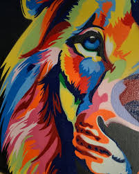 Dat leiderschap wordt in dit spel betwist. Kleur Leeuw Koning Van De Jungle Graffiti Kunst Spray Animal Paintings Lion Pictures Painting