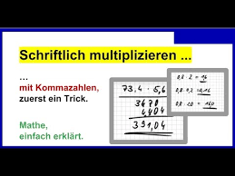 Brüche werden multipliziert, in dem sie die zähler und die nenner miteinander multiplizieren. Schriftliches Multiplizieren Mit Kommazahlen Zuerst Ein Trick Damit Es Einfacher Wird Youtube