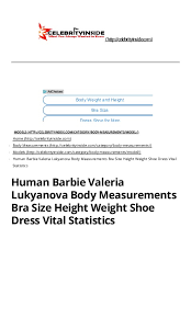 Human Barbie Valeria Lukyanova Body Measurements Bra Size