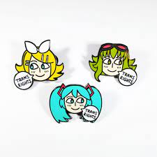 1 5 Inch Pins Hard Enamel With Black Nickel Plating Features Hatsune Miku Rin Kagamine Or Gumi Megpoid Shouting Trans Trans Flag Enamel Pins Trans Rights