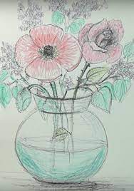 Нарисовать ваза с цветами