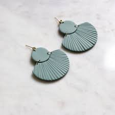 Cora In Mineral Green Polymer Clay Earring Polymer Clay Jewelry Diy Diy Clay Earrings Polymer Clay Jewelry Tutorials