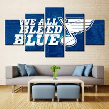 This st louis blues sign would a great way to support your team. 5 Panel St Louis Blues Nhl Logo Art Sports Canvas Prints Panelwallart Com