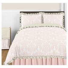 You can use these beautiful pink lace bedding. Pink Gold Amelia Comforter Set Full Queen Sweet Jojo Designs Target