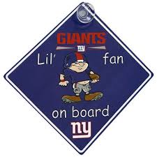 New York Giants Lil Fan On Board Car Sign New York Giants Giants Ny Giants