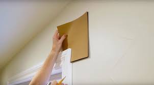 For cathedral ceilings, leave approximately four to six inches above the window trim as a guideline. How To Hang Curtains Without Making Holes In The Wall Interior Design Wonderhowto