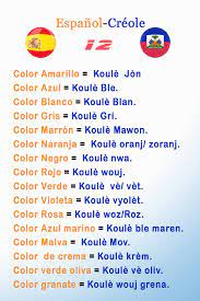 Los Colores En Criollo Koule Yo An Kreyol Creole Words Learn A New Language Haitian Creole