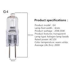 Maybe you would like to learn more about one of these? Ac12v Halogen Lamp Bead G4 20w 35w Light Beads Dimmable G6 35 50w Tungsten Halogen Bulbs Warm White For Crystal Lamp Chandelier Halogen Bulbs Aliexpress