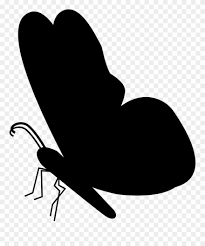 Download Black Butterfly Shape From Side View Comments Butterfly Png Black And White Clipart 1668829 Pinclipart