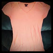 New Listing Peach Colored V Neck Tee Shirt V Neck Tee Tee Shirts Peach Colors